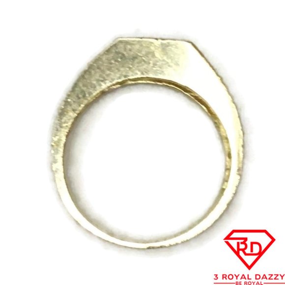 14K tiny ring princess cubic zirconia and gold